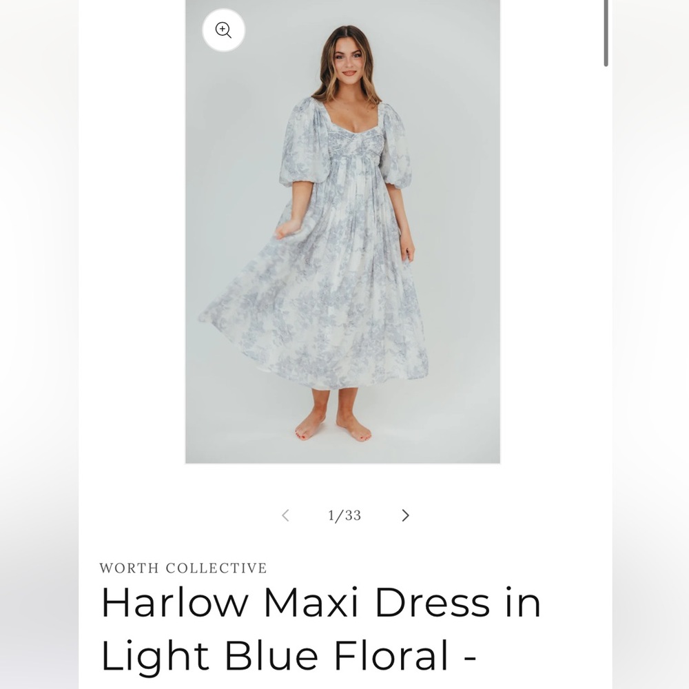 Harlow Worth Collective blue maxi NWT size medium